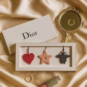 Dior Festive Ornament Trio - Red, Cream, Black
